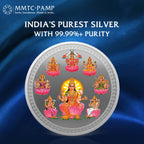 An image of Ashta Lakshmi (999.9) 50 gm Silver Coin.
