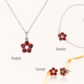 Red Garnet Starlight Symphony Collection Earring, Pendant & Bracelet