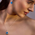 Swiss Blue Gem Pendant For Women