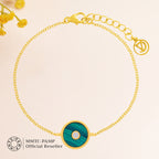 Lush Malachite Splendor Sparkling Cubic Zirconia Bracelet.