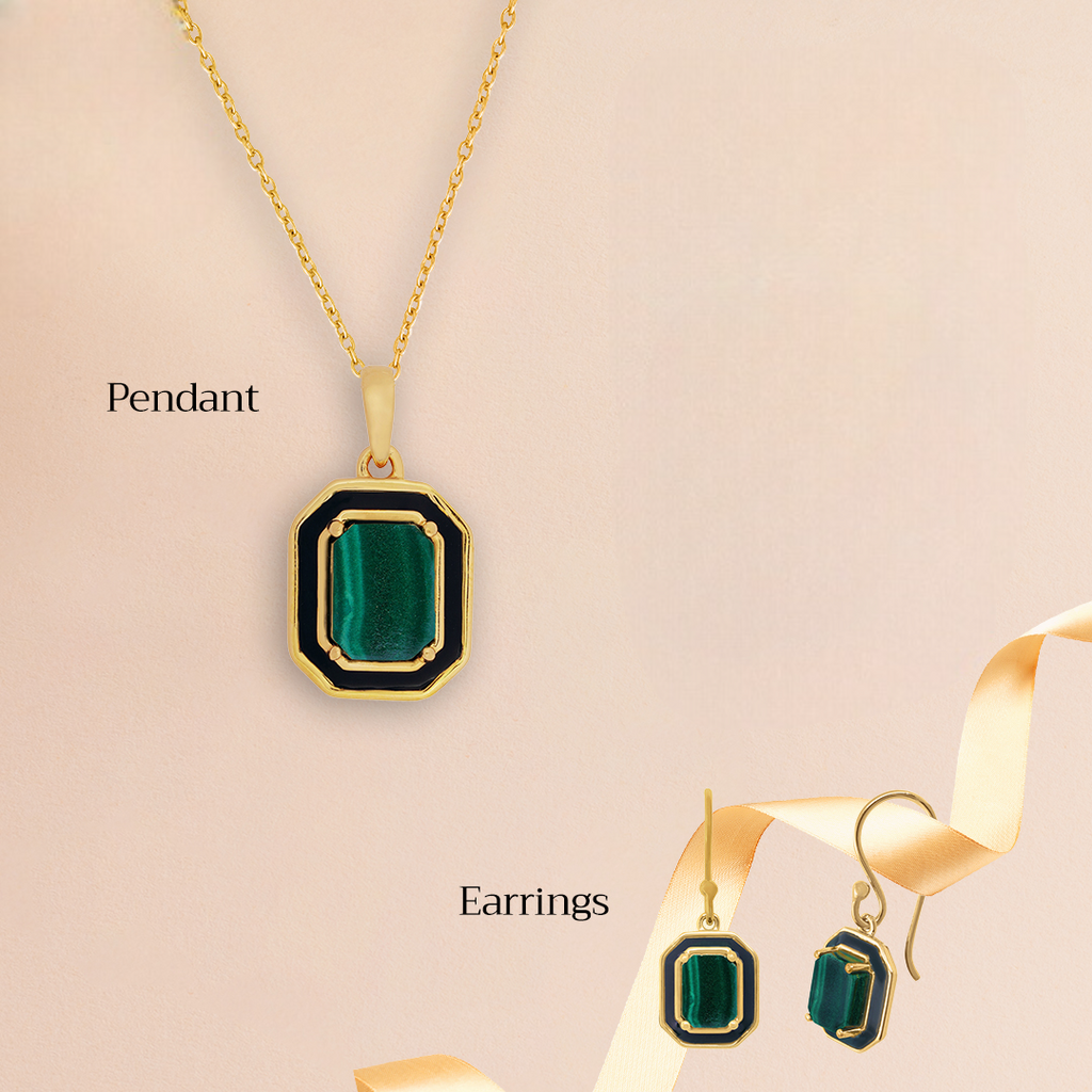 Mighty Marvel: Malachite Jewelry Set with Chain