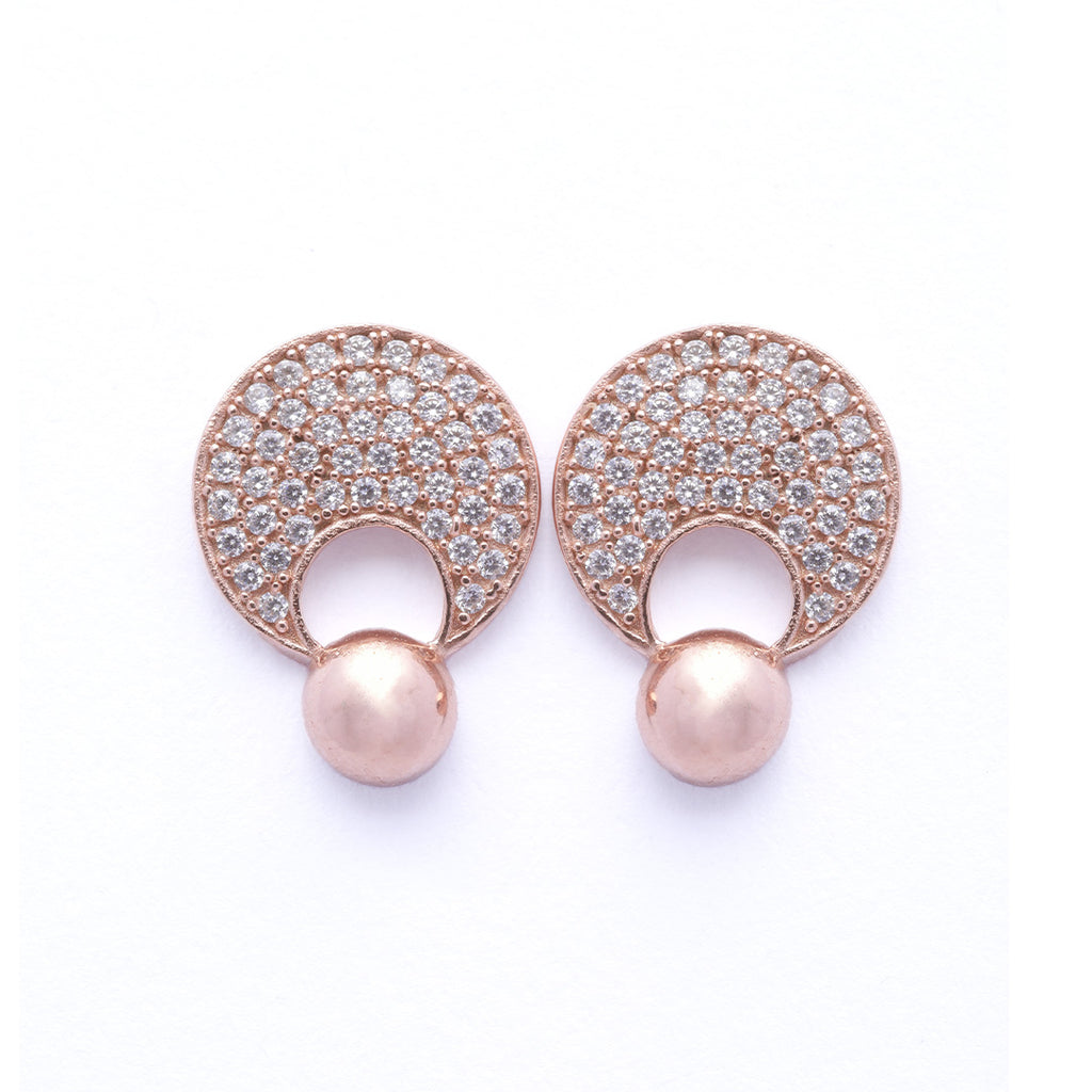 Rose Gold Pave Earrings