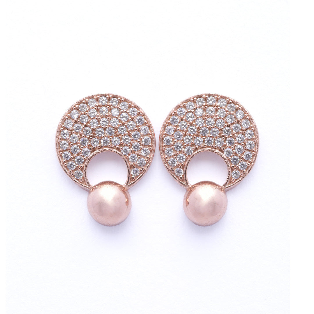 Rose Gold Pave Earrings