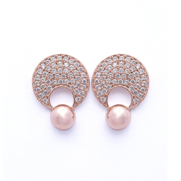 Elegant Gold-Toned Pave Drop Earrings