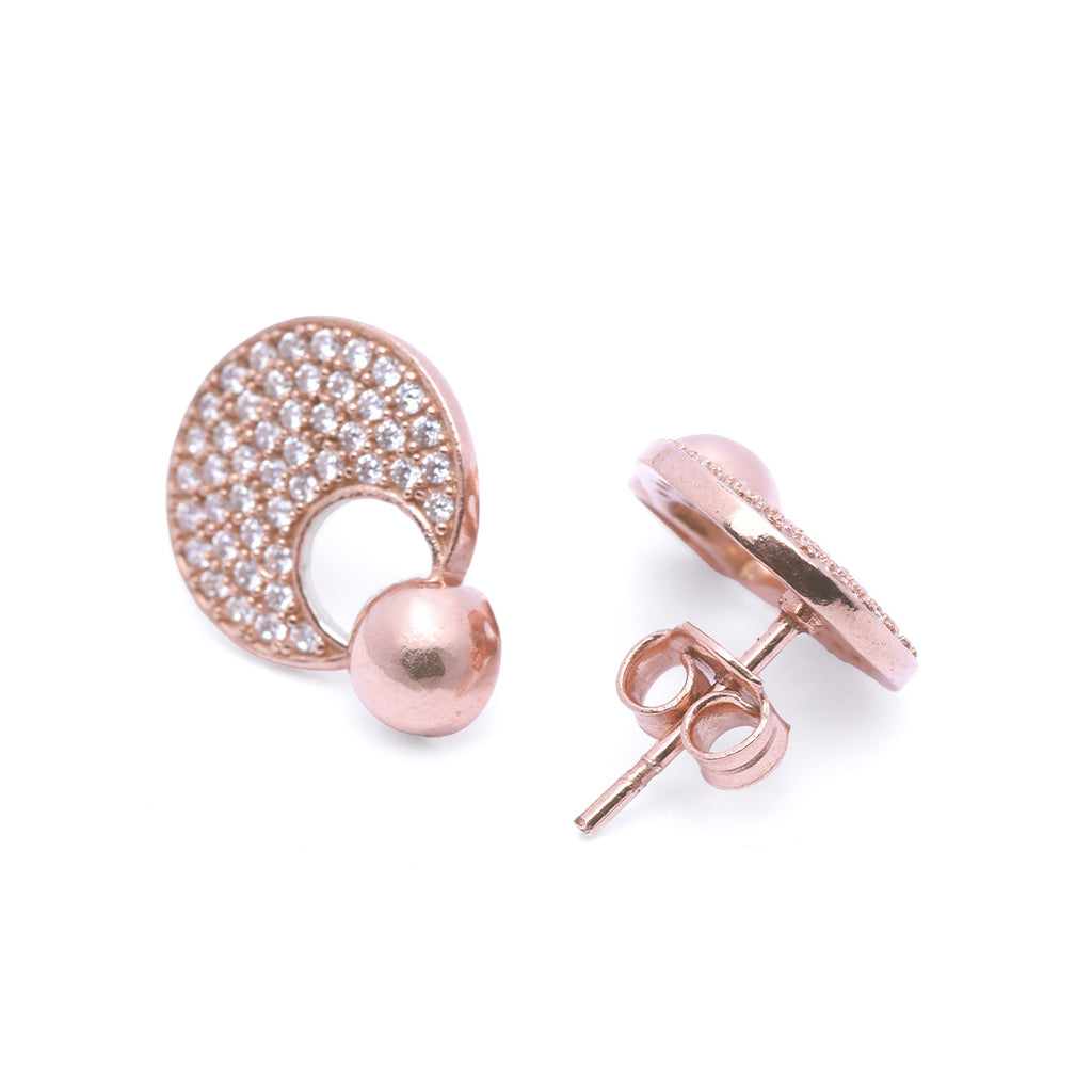 Rose Gold Pave Earrings