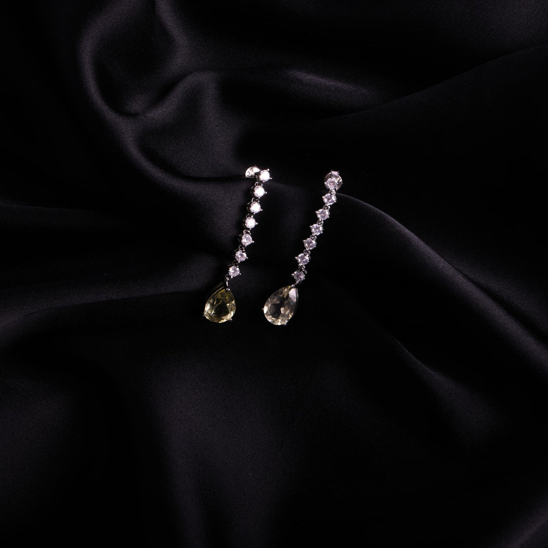 Sunkissed Lemon Quartz Drop Earrings For Women