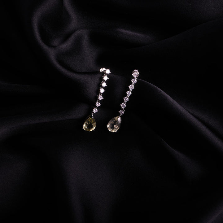 Sunkissed Lemon Quartz Drop Earrings For Women