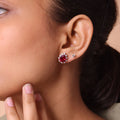 Crimson Sparkling Reflections Earrings For Women