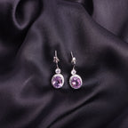 Oval Bloom: Purple Amethyst Earrings
