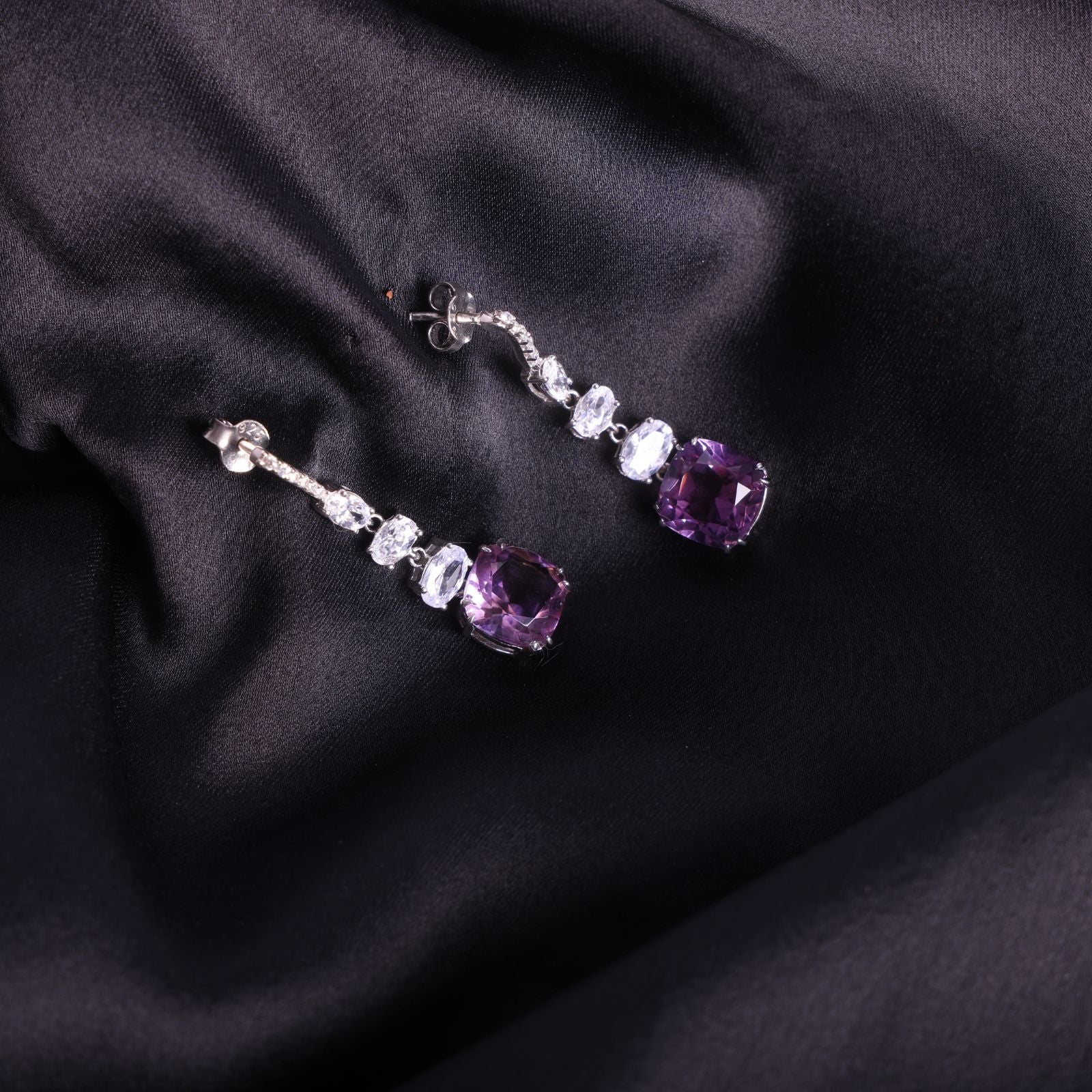 Luna Mist: Purple Amethyst Earrings