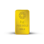 A 2 gm Gold Bar featuring Lotus 24K of 999.9 Purity.