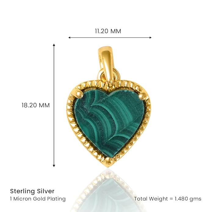 Verdant Love's Malachite Heart Jewellery Collection: Pendant, Hoop Earrings, and Bracelet with Golden Chain