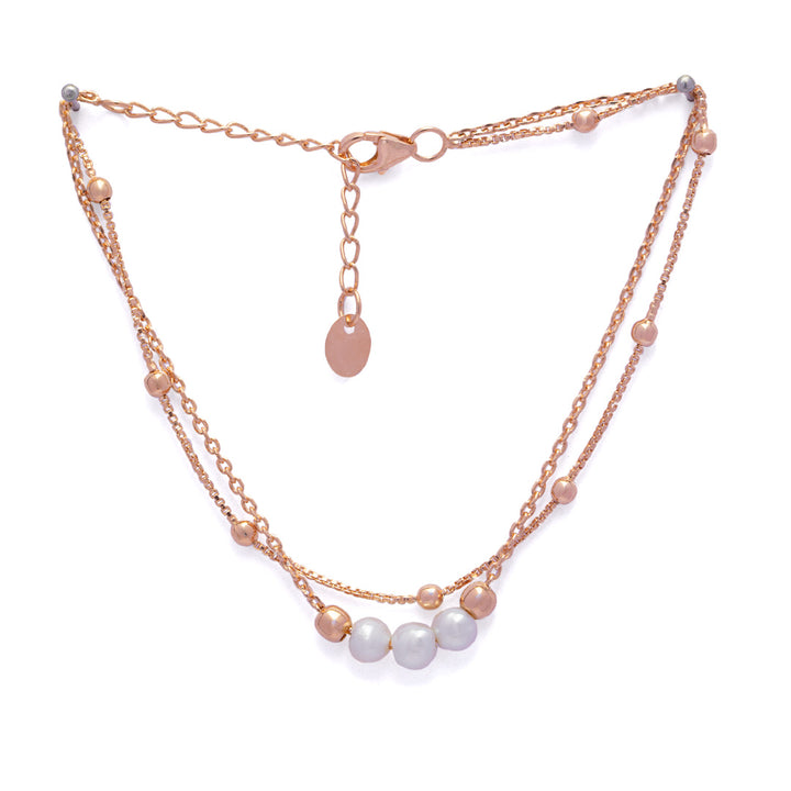 Sleek Rose Gold Dangle Bracelet For Women