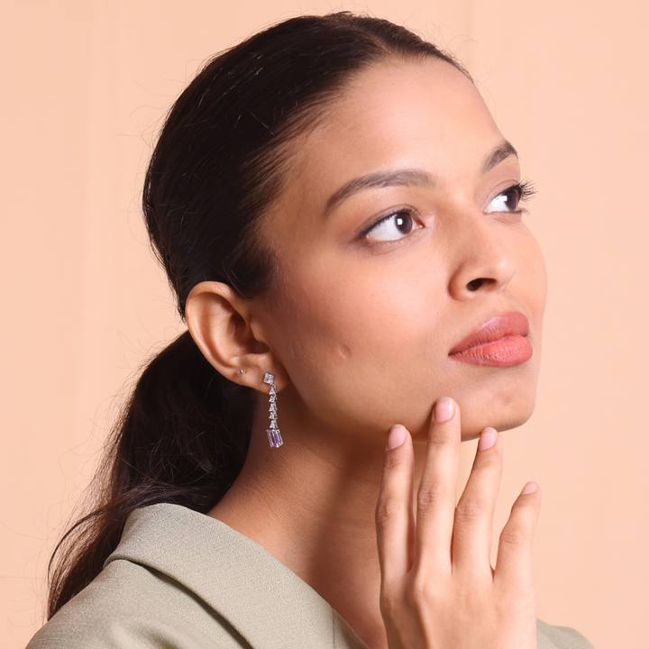 Amara Amethyst Drops Earrings For Women