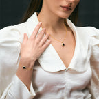 Celestial Elegance: Black Onyx Jewelry Set with Chain