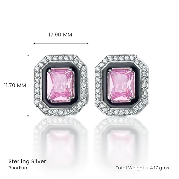 Pink Dreamscape: Zircon and Enamel Twilight Pair