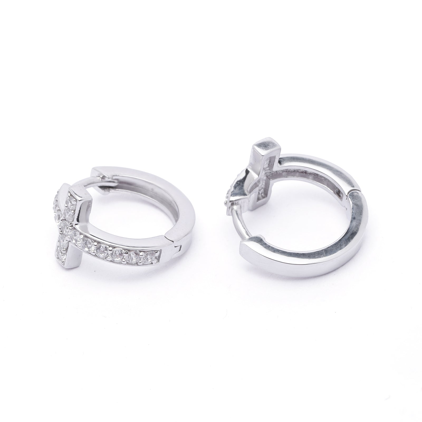 Crystal-line Cross Earrings