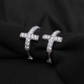 Crystal-line Cross Earrings For Women