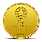 A 8 gm Gold Coin featuring Lotus 24K with 999.9 Purity.