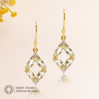 An image of Whispering Leaves Green Amethyst Ensemble Pendant, Earring with 10gm Silver Bar MMTC PAMP Gift Hamper.