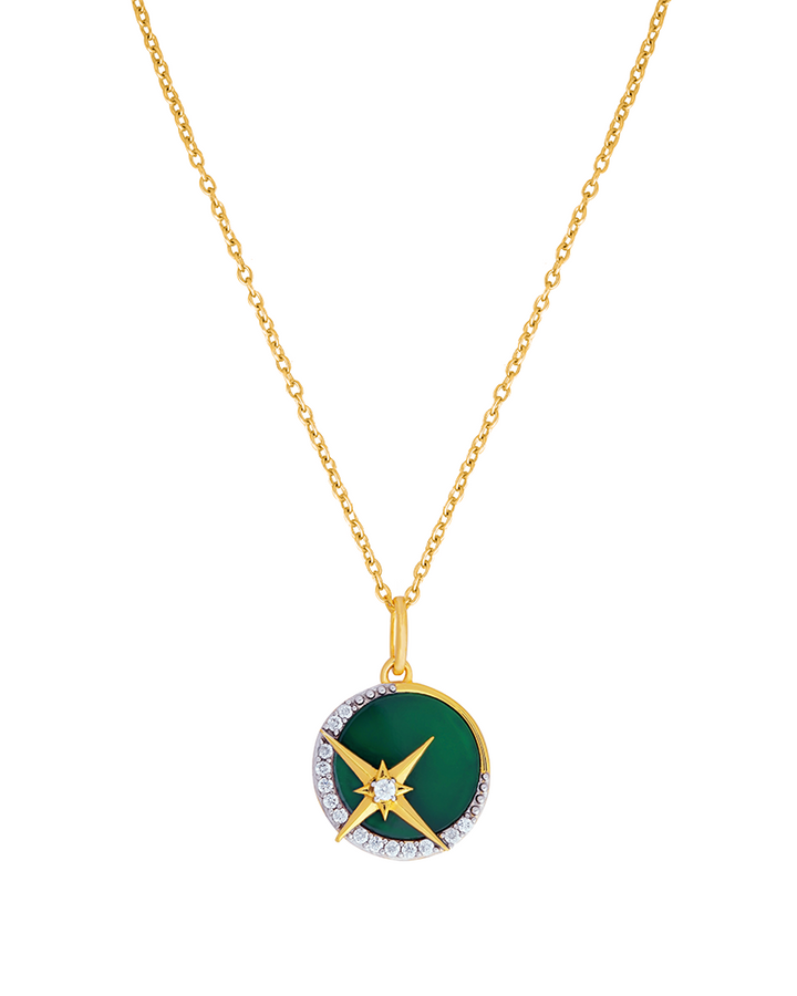 An image of Star Pendant featured with Green Onyx and Cubic Zirconias.