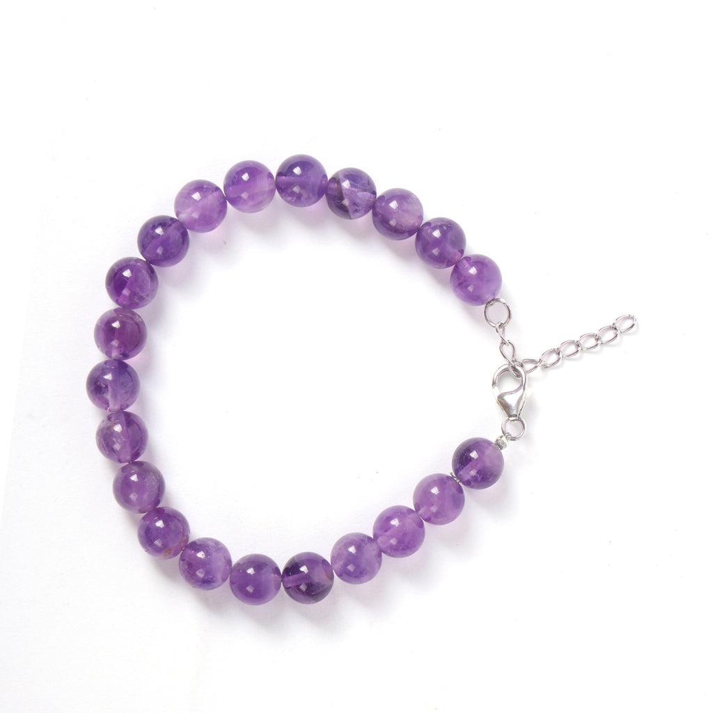 Calm Within: Purple Amethyst Crystal Bracelet