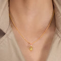 Golden Radiance: Lemon & Pink Quartz Pendant For Women with Cubic Zirconia Brilliance