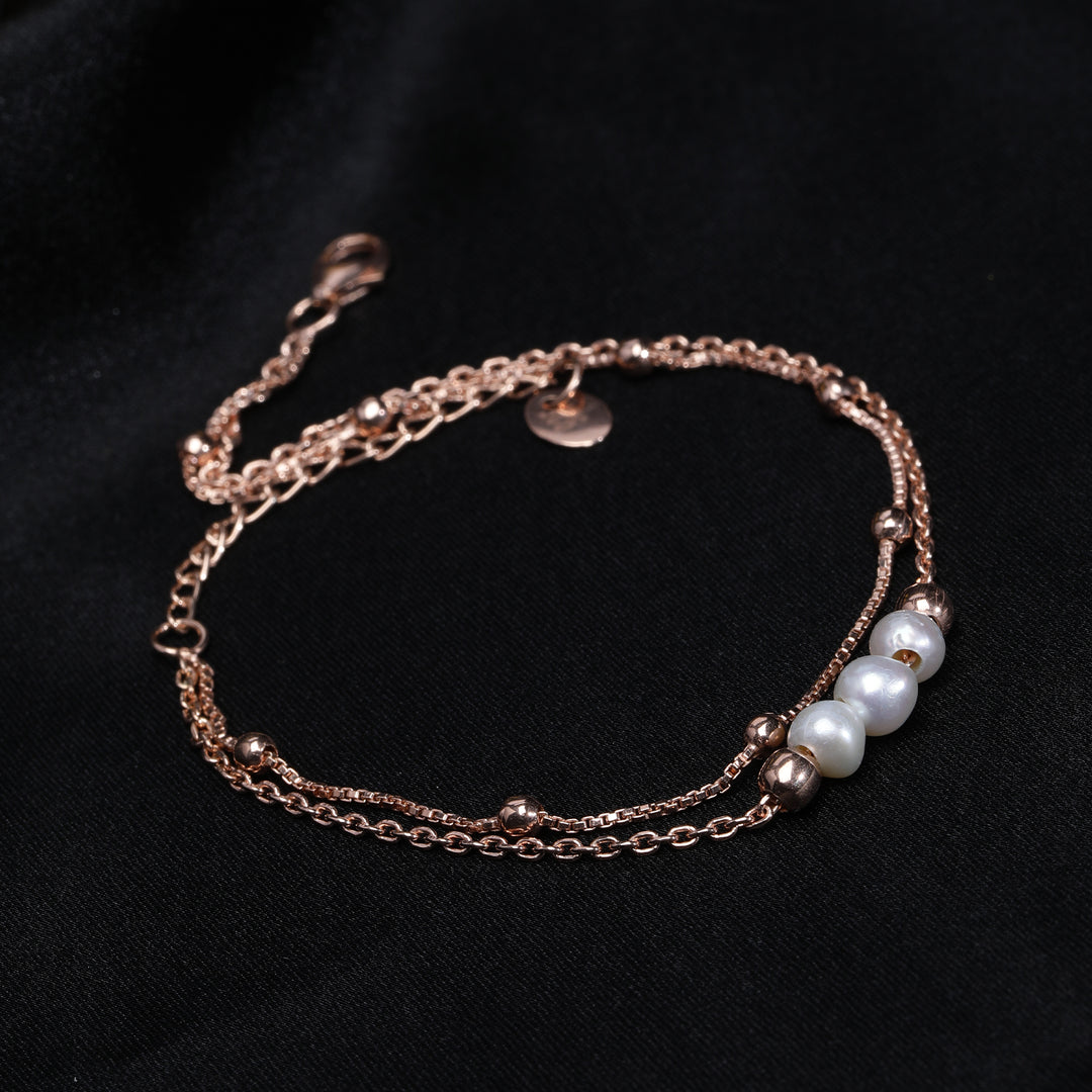 Sleek Rose Gold Dangle Bracelet For Women