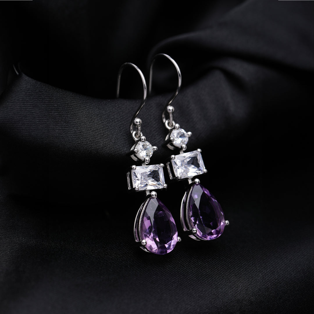 An image showing Lavender Amethyst Drop Earrings.