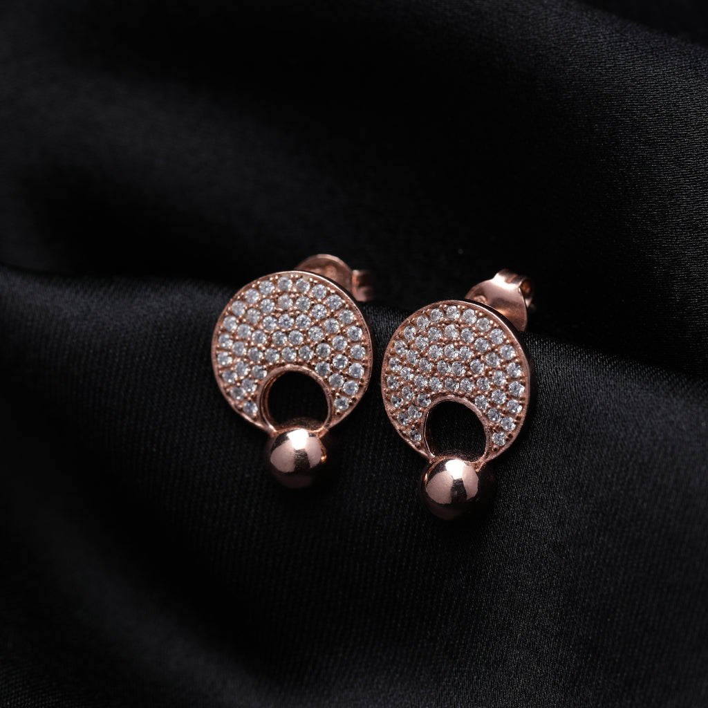 Rose Gold Pave Earrings