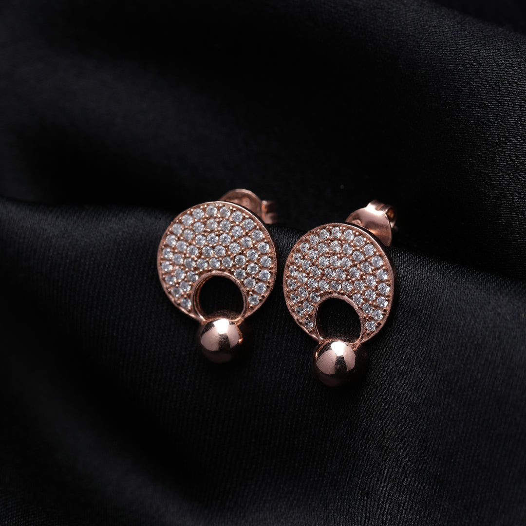 Elegant Gold-Toned Pave Drop Earrings