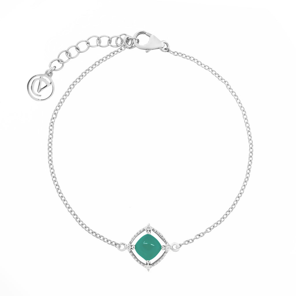 Sugar Loaf: Green Onyx Jewelry Set with Chain