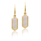 Hexagon Beauty: Mother of Pearl Jewelry Set with Chain