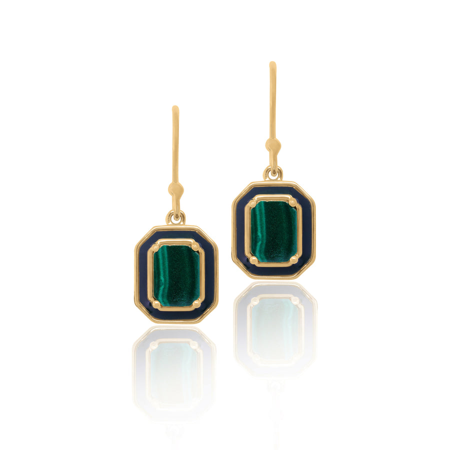 Mystic Malachite Green Earrings made with Sparkling Cubic Zirconia.