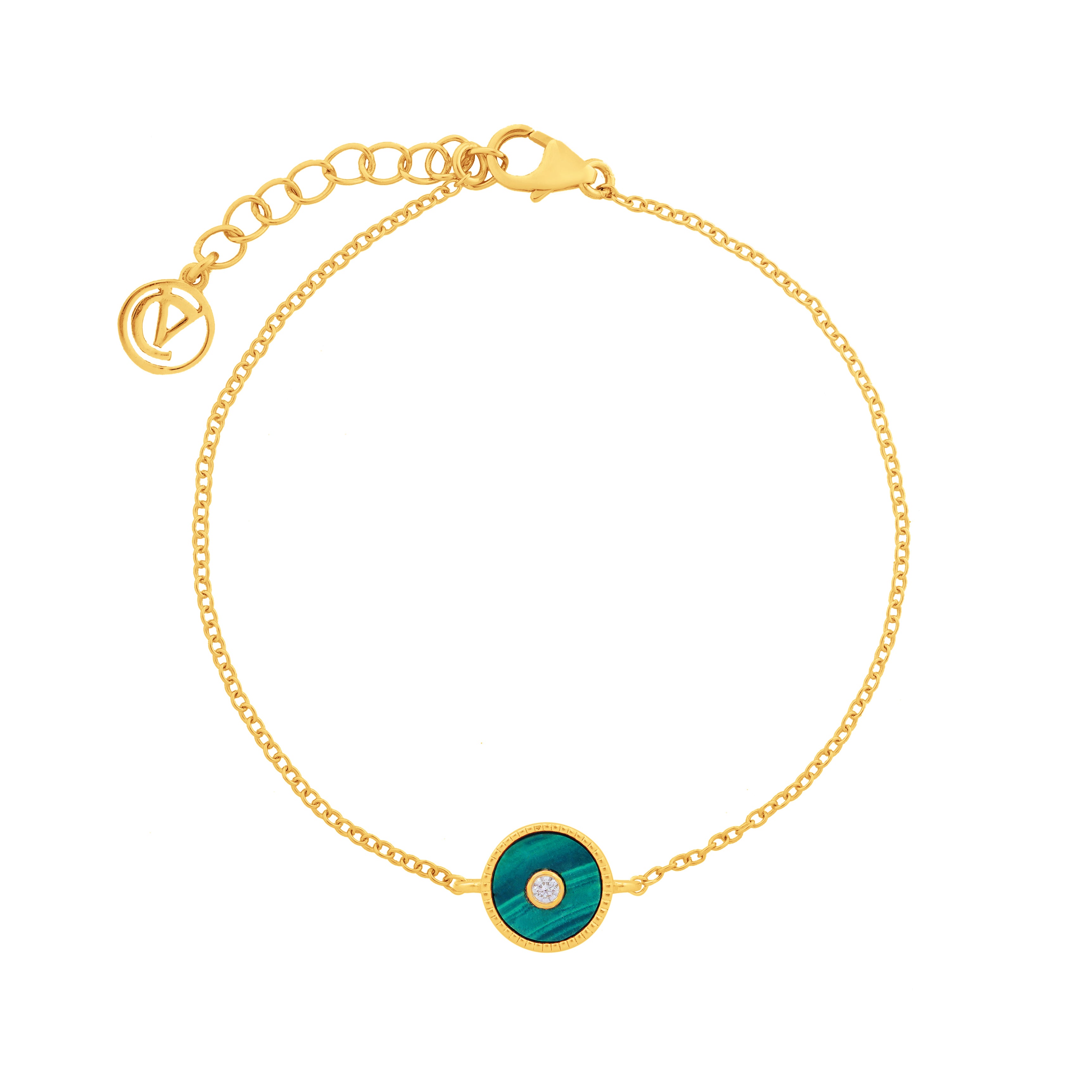 An image showing Lush Malchite Splendor Sparkling Cubic Zirconia Bracelet.