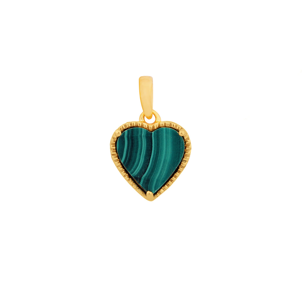 An image of Malachite Heart Pendant (Silver Jewellery).