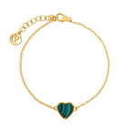 An image of Malachite Heart Silver Bracelets for Women.