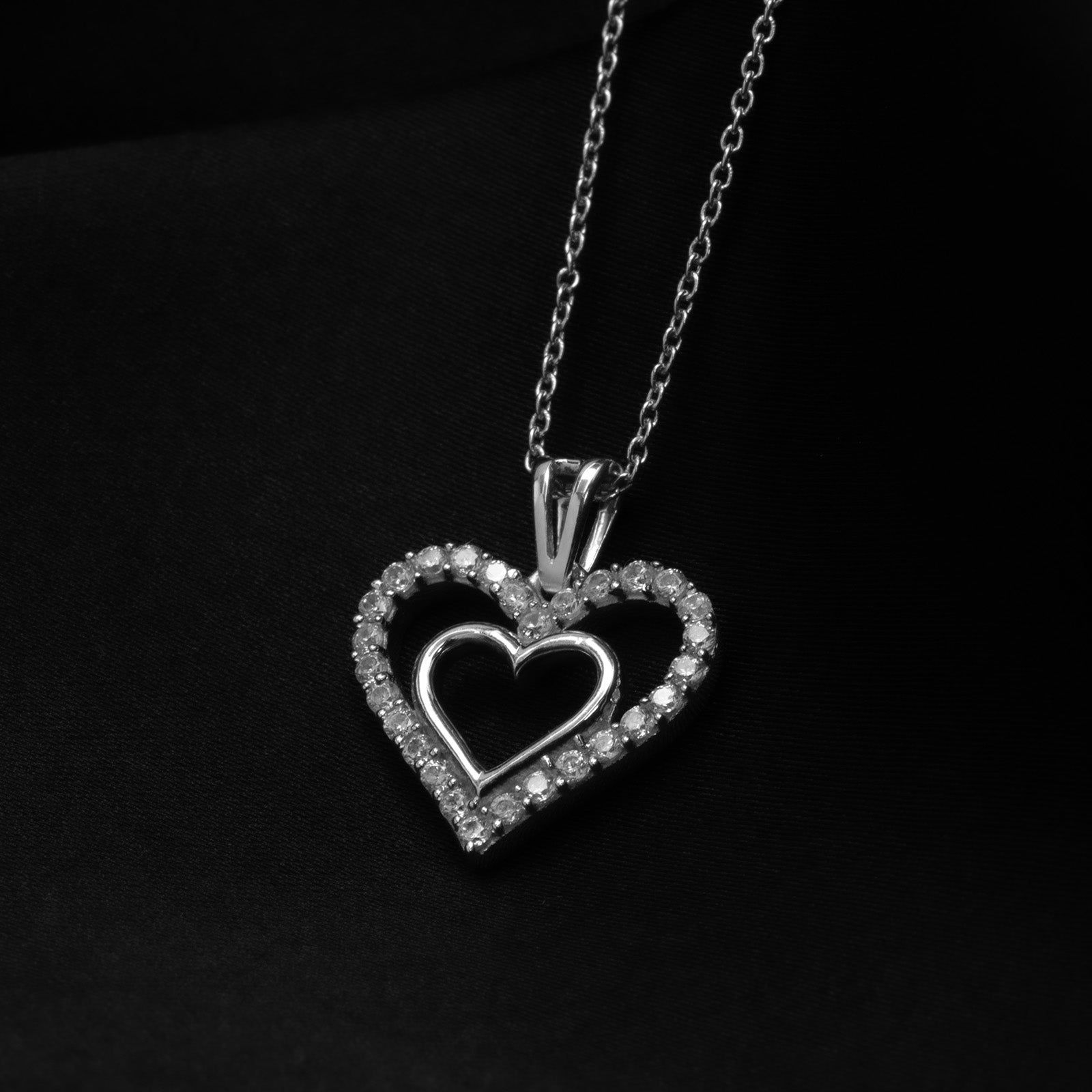 Twinkling Double Heart Necklace