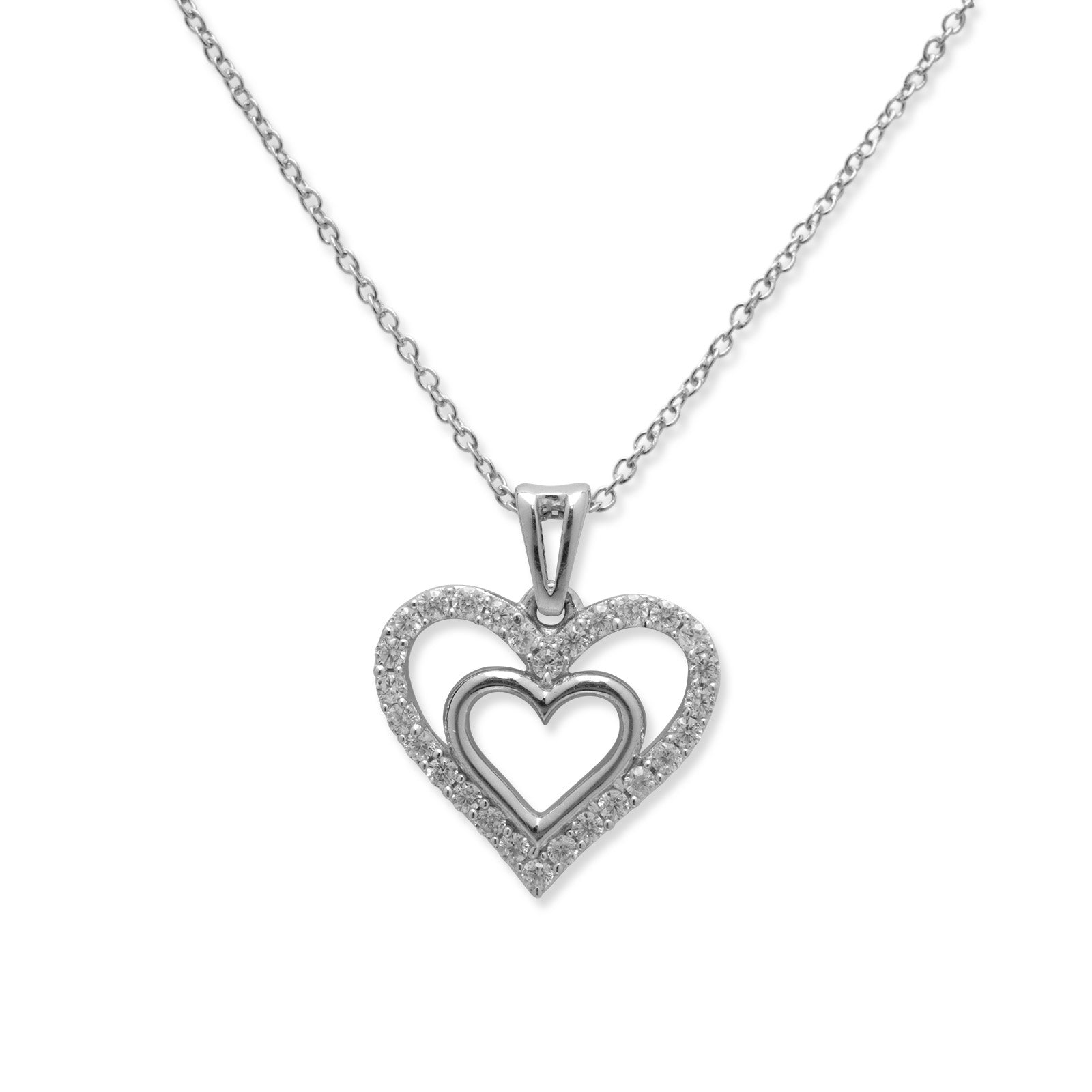 Twinkling Double Heart Necklace