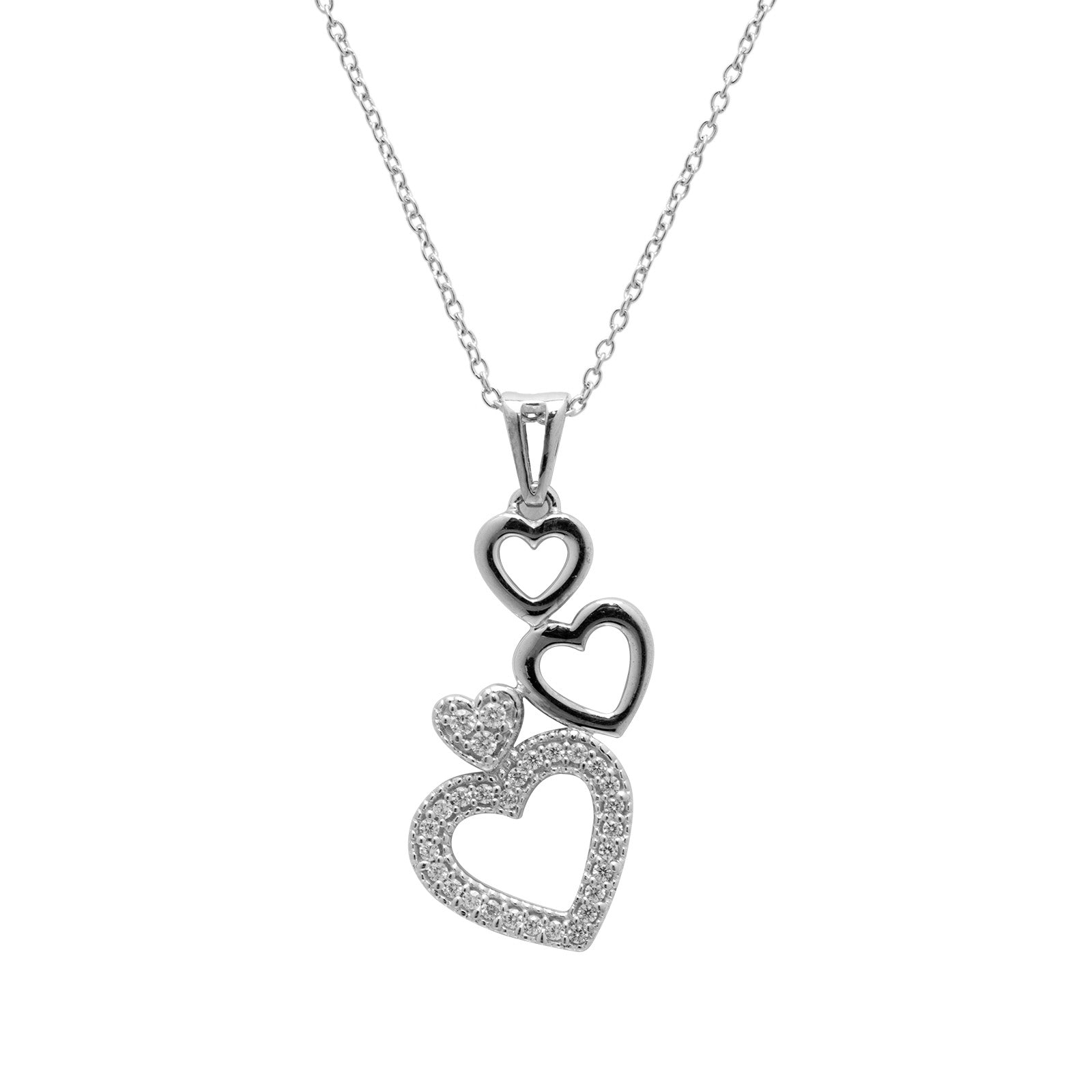 Triple Heartbeat Crescendo Necklace