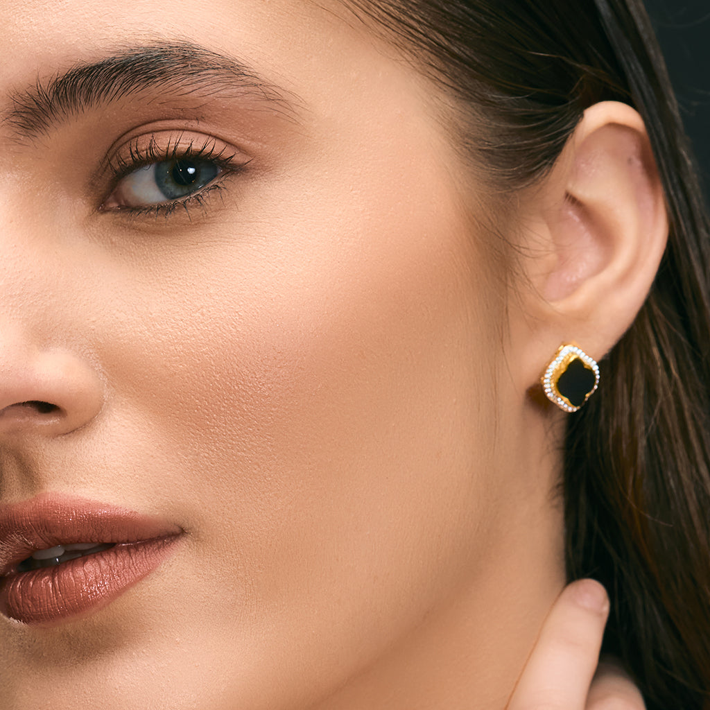 Celestial Elegance: Black Onyx Earrings