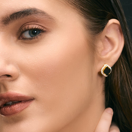 Celestial Elegance: Black Onyx Earrings