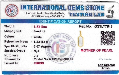 Classic Beauty Mother of Pearl Delight Drop Earrings & Pendant with Golden Chain & 10gm Silver Coin MMTC PAMP Gift Hamper