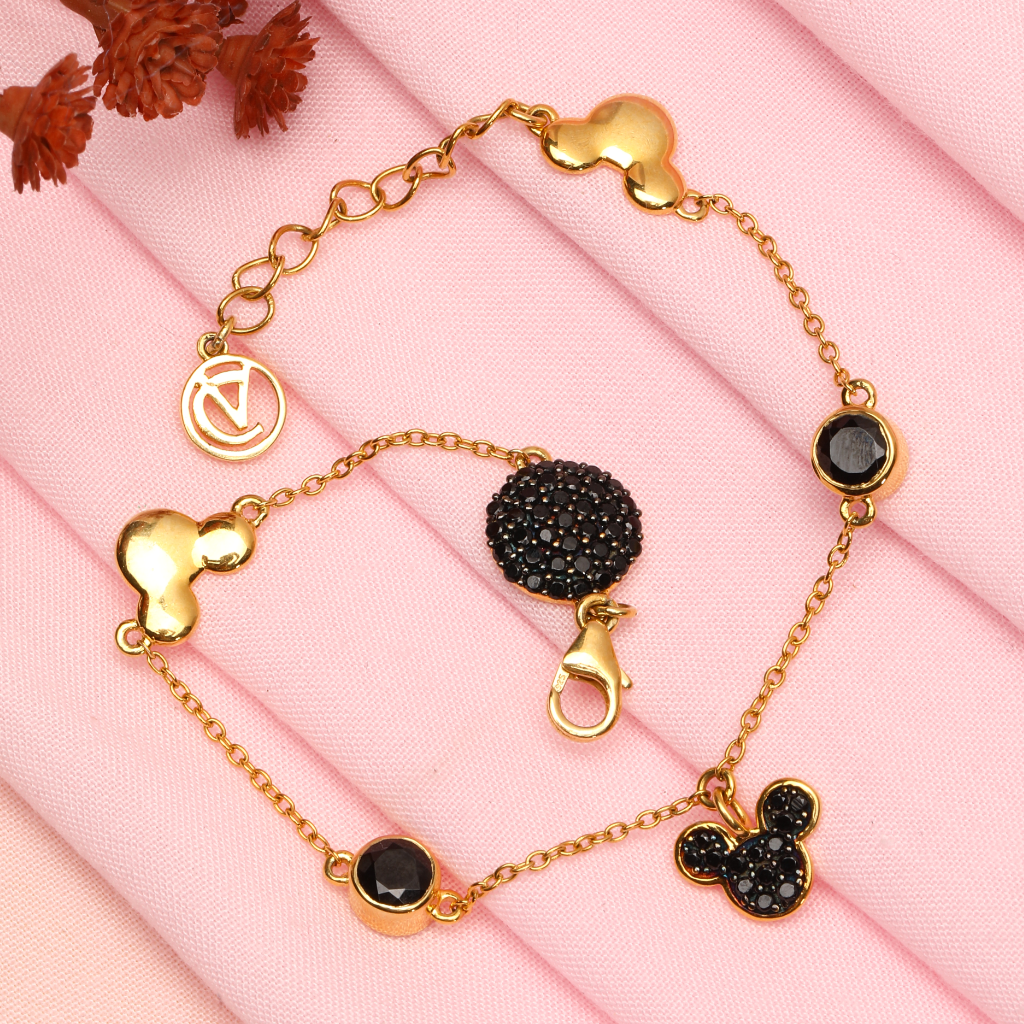 Mickey Mouse: Black Spinel Bracelet
