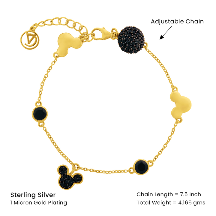 Disney Black Spinel Bracelet