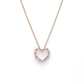 An image showing Dual Tone Heart Pendant in Gold and Silver Finish with Diamond Accents.