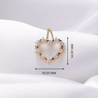 An image showing Dual Tone Heart Pendant in Gold and Silver Finish with Diamond Accents.