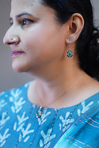 Glamorous Glow: Green Onyx Jewelry Set with Chain