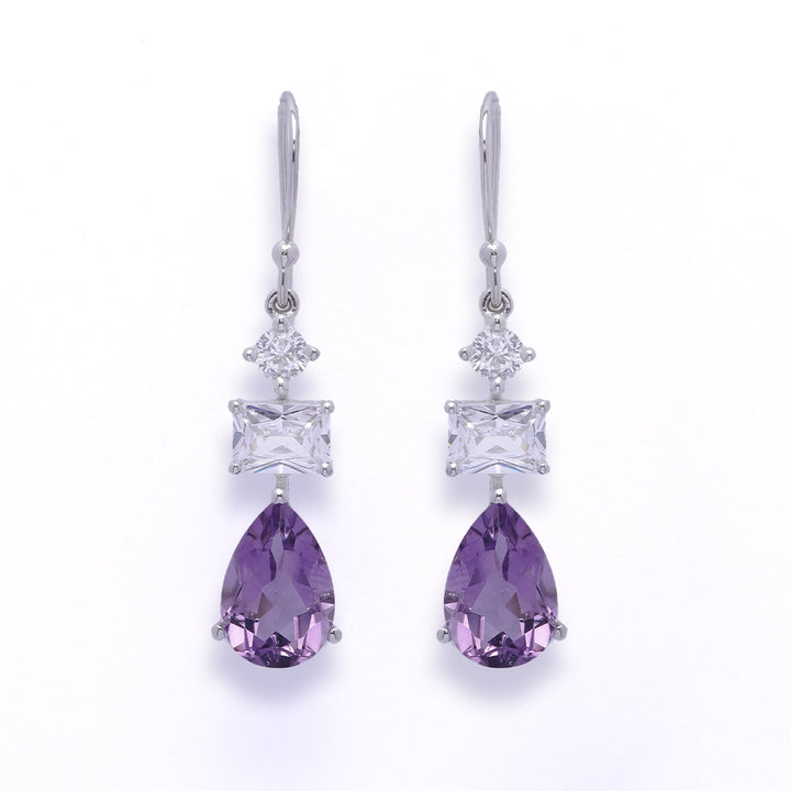 Lavender Amethyst Drops Earrings