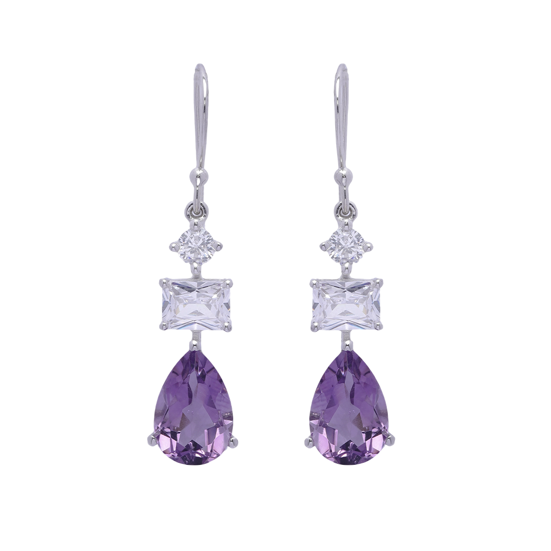 Lavender Love: Purple Amethyst Drop Earrings